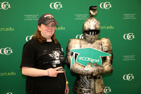 Posing with the Knight at Gradfest